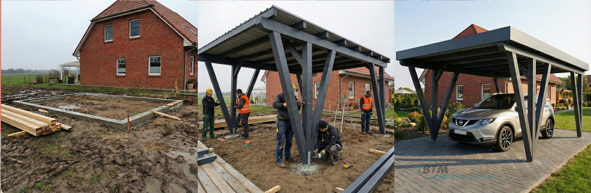 Carports nach Maß aus Holz und Aluminium
