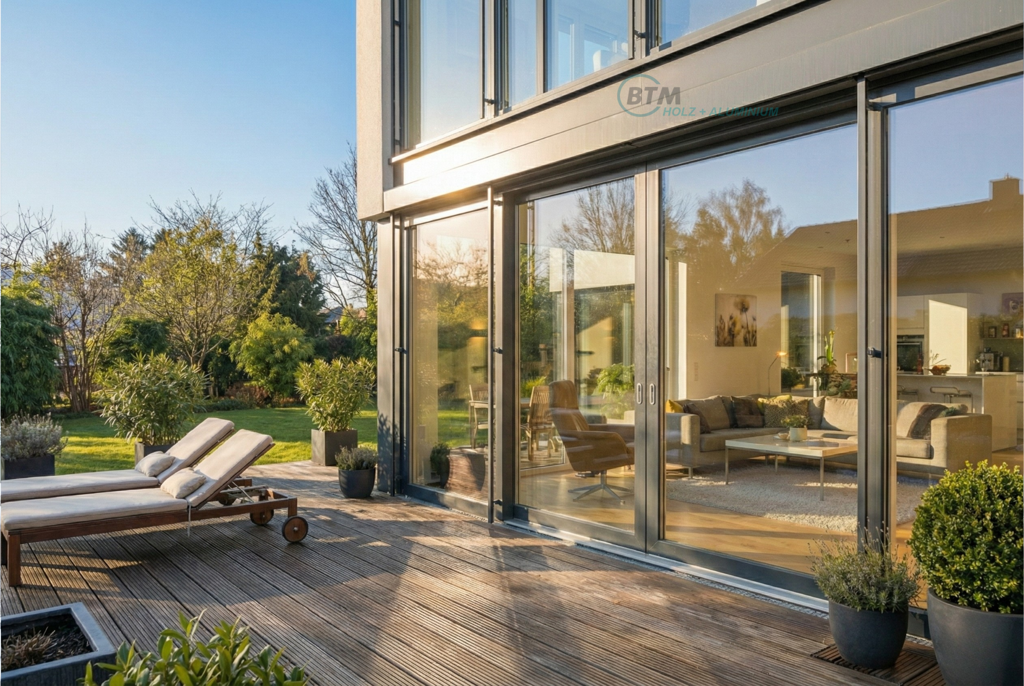 Moderne Glasschiebetüren aus Holz1